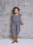 BỘ JUM CARO TRẼ EM NỮ, LINEN CARO TRẮNG ĐEN. TIÊU CHUẨN HÀNG XUẤT NHẬT