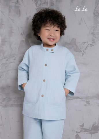 SET BỘ LINEN XANH ,TRẺ EM NAM, TAY DÀI, QUẦN DÀI , TIÊU CHUẨN HÀNG XUẤT NHẬT