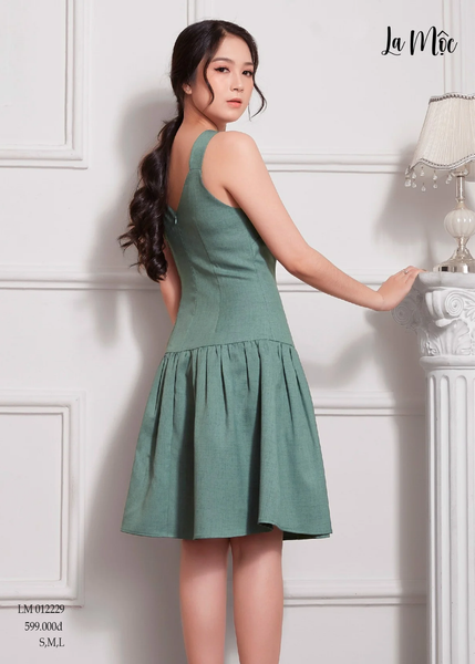 ĐẦM ÔM CHỮ A, CỔ TIM HAI DÂY MAXIVIC, LỤA CREP KOREA