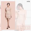 ĐẦM BODY MÀU HỒNG ĐẤT LA MỘC, LỆCH VAI, LỤA CREP KOREA