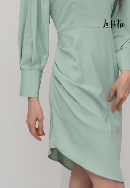 ĐẦM ÔM MAXIVIC XANH NHÚN TAY, CỔ TIM ĐẮP