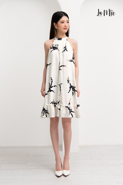 ĐẦM YẾM THẮT EO CHIFFON HOA TRẮNG KOREA