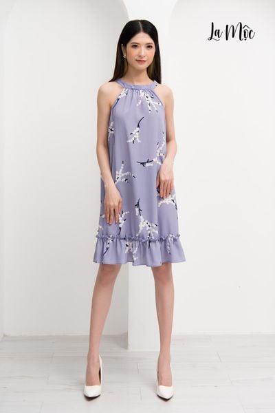 ĐẦM YẾM THẮT EO CHIFFON HOA TÍM KOREA