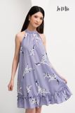 ĐẦM YẾM THẮT EO CHIFFON HOA TÍM KOREA