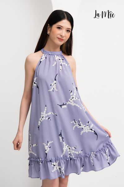 ĐẦM YẾM THẮT EO CHIFFON HOA TÍM KOREA