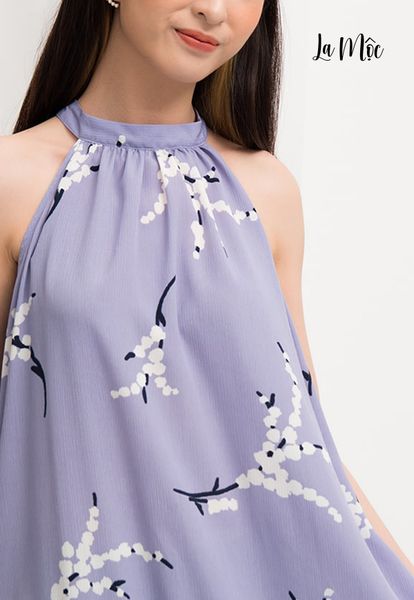 ĐẦM YẾM THẮT EO CHIFFON HOA TÍM KOREA