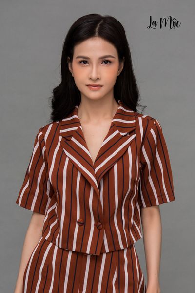 ÁO VEST LỬNG NÂU SỌC LA MỘC