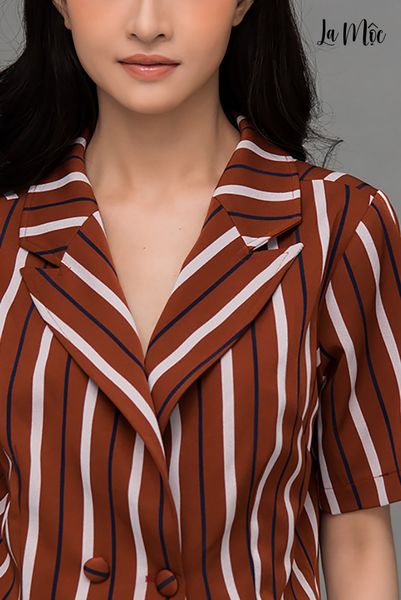 ÁO VEST LỬNG NÂU SỌC Maxivic