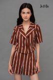 ÁO VEST LỬNG NÂU SỌC LA MỘC