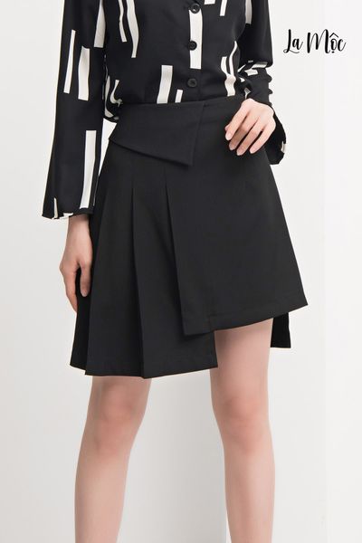 VÁY NGẮN XẾP LY MÀU ĐEN MAXIVIC