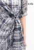 ĐẦM LA MỘC CHIFFON XOẮN EO, CỔ THUYỀN TAY LỬNG