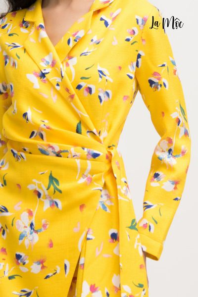 ĐẦM VEST CỔ ĐAN TÔNG HỌA TIẾT HOA Maxivic