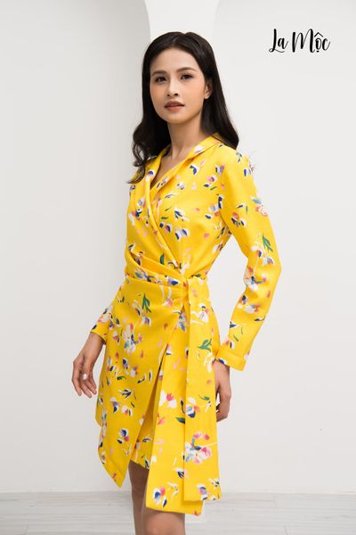 ĐẦM VEST CỔ ĐAN TÔNG HỌA TIẾT HOA Maxivic