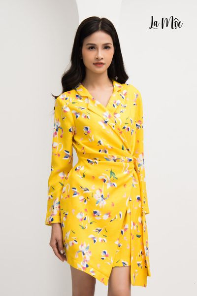 ĐẦM VEST CỔ ĐAN TÔNG HỌA TIẾT HOA Maxivic