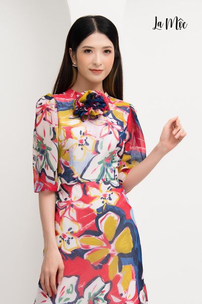 ĐẦM HOA, DÁNG DÀI, CỔ LỌ CỔ ĐIỂN MAXIVIC