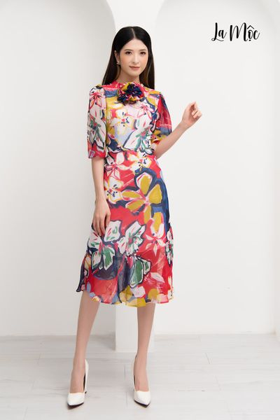 ĐẦM HOA, DÁNG DÀI, CỔ LỌ CỔ ĐIỂN MAXIVIC