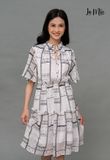 ĐẦM DÁNG XÒE BABYDOLL LA MỘC, CỔ TRỤ CỘT DÂY
