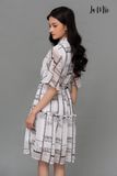 ĐẦM DÁNG XÒE BABYDOLL LA MỘC, CỔ TRỤ CỘT DÂY