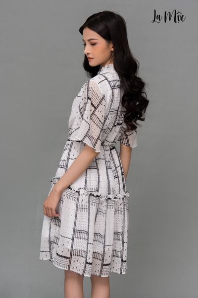 ĐẦM DÁNG XÒE BABYDOLL MAXIVIC, CỔ TRỤ CỘT DÂY