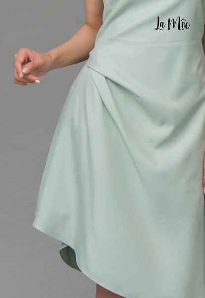 ĐẦM MAXIVIC XANH, CỔ TRÒN, XẾP SƯỚN PHẢI