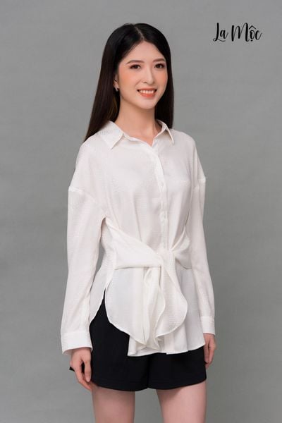 ÁO SƠ MI LỤA LA MỘC, THẮT NƠ