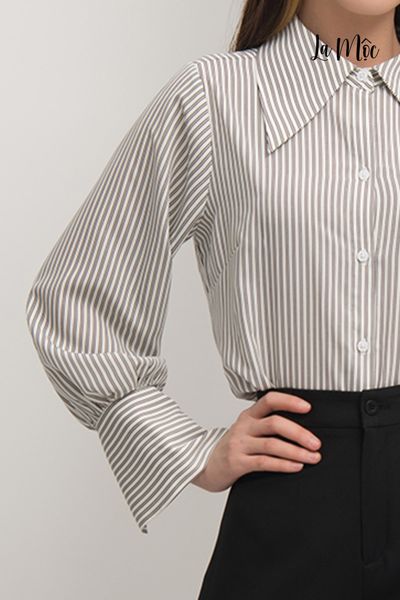 ÁO SƠ MI SỌC TAY XẺ Maxivic