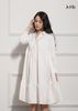 ĐẦM BABY DOLL MÀU KEM LA MỘC, SATIN LỤA KOREA, TAY DÀI