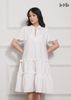 ĐẦM BABY DOLL TRẮNG LA MỘC, LỤA CREP KOREA, TAY LOE, TÙNG XÒE NHÚN BÈO, GIẤU BỤNG