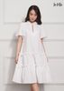 ĐẦM BABY DOLL TRẮNG LA MỘC, LỤA CREP KOREA, TAY LOE, TÙNG XÒE NHÚN BÈO, GIẤU BỤNG