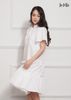 ĐẦM BABY DOLL TRẮNG LA MỘC, LỤA CREP KOREA, TAY LOE, TÙNG XÒE NHÚN BÈO, GIẤU BỤNG