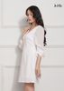 ĐẦM ÔM LA MỘC, LỤA CREP KOREA KẾT HỢP CHIFFON, CỔ TIM, TAY NHÚN, CHÍT BEN NGƯỢC
