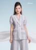 ÁO VEST LINEN BỐ SỌC XANH MAXIVIC