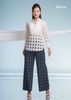 SET ÁO ORGANZA TRẮNG Ô VUÔNG QUẦN COTTON LỤA CARO XANH XÁM