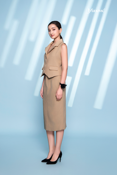 Áo gile bố kem Maxivic