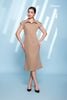Đầm sơ mi be cotton silk có cầu vai Maxivic