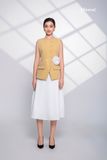 Áo vest cotton lụa vàng vạt xéo Maxivic