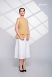 Áo vest cotton lụa vàng vạt xéo Maxivic