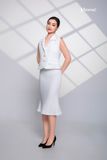 Áo vest cotton lụa trắng 4 túi Maxivic