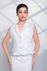 Áo vest cotton lụa trắng 4 túi Maxivic