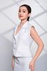 Áo vest cotton lụa trắng 4 túi Maxivic
