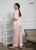 BỘ PIJAMA QUẦN DÀI TAY DÀI MÀU HỒNG, SATIN LỤA KOREA