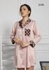 ĐẦM PIJAMA MÀU HỒNG CỔ ĐAN TÔNG, SATIN LỤA KOREA