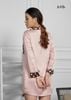 ĐẦM PIJAMA MÀU HỒNG CỔ ĐAN TÔNG, SATIN LỤA KOREA