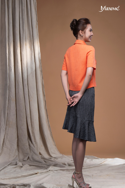 Chân váy đuôi cá ngắn màu xám Maxivic