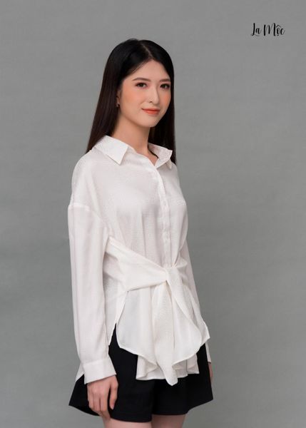ÁO SƠ MI LỤA Maxivic, THẮT NƠ