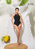 ÁO CHOÀNG BIKINI, MÀU XÁM, CỔ V, NHÚN BÈO, DÂY RÚT EO