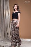 Áo croptop lụa cát đen trễ vai