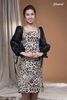 Đầm beo lụa cát cổ vuông tay phồng organza đen Maxivic