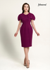 ĐẦM BODY MÀU TÍM, CỔ TRÒN, TAY ĐẮP