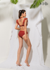 BIKINI 2 MẢNH, MÀU CAM, TAY PHỐI REN, DÂY CÀI SAU, CỘT DÂY CỔ
